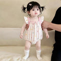 Summernew arrival baby girl cartoon flying sleeve bag butt kids summer dress baby clothes cute summer bag butt clothes summer