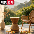 Wabi-sabi style side table, garden outdoor courtyard imitation solid wood pier, b&b art living room imitation log stool