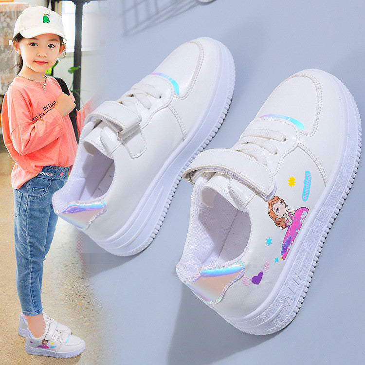 Girls shoes 2025 spring new children's little white shoes girls shoes white board shoes primary school students casual sports shoes