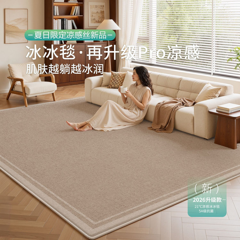 Ice silk mat carpet summer cool feeling medieval style bedside coffee table sofa cushion no-wash wipeable non-slip mat floor mat