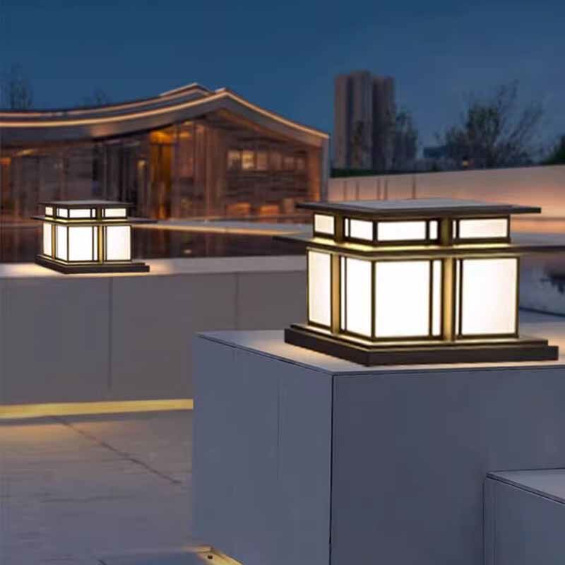 Outdoor wall light waterproof pillar lamp villa gate pillar light courtyard gate light door pillar light solar pillar head light