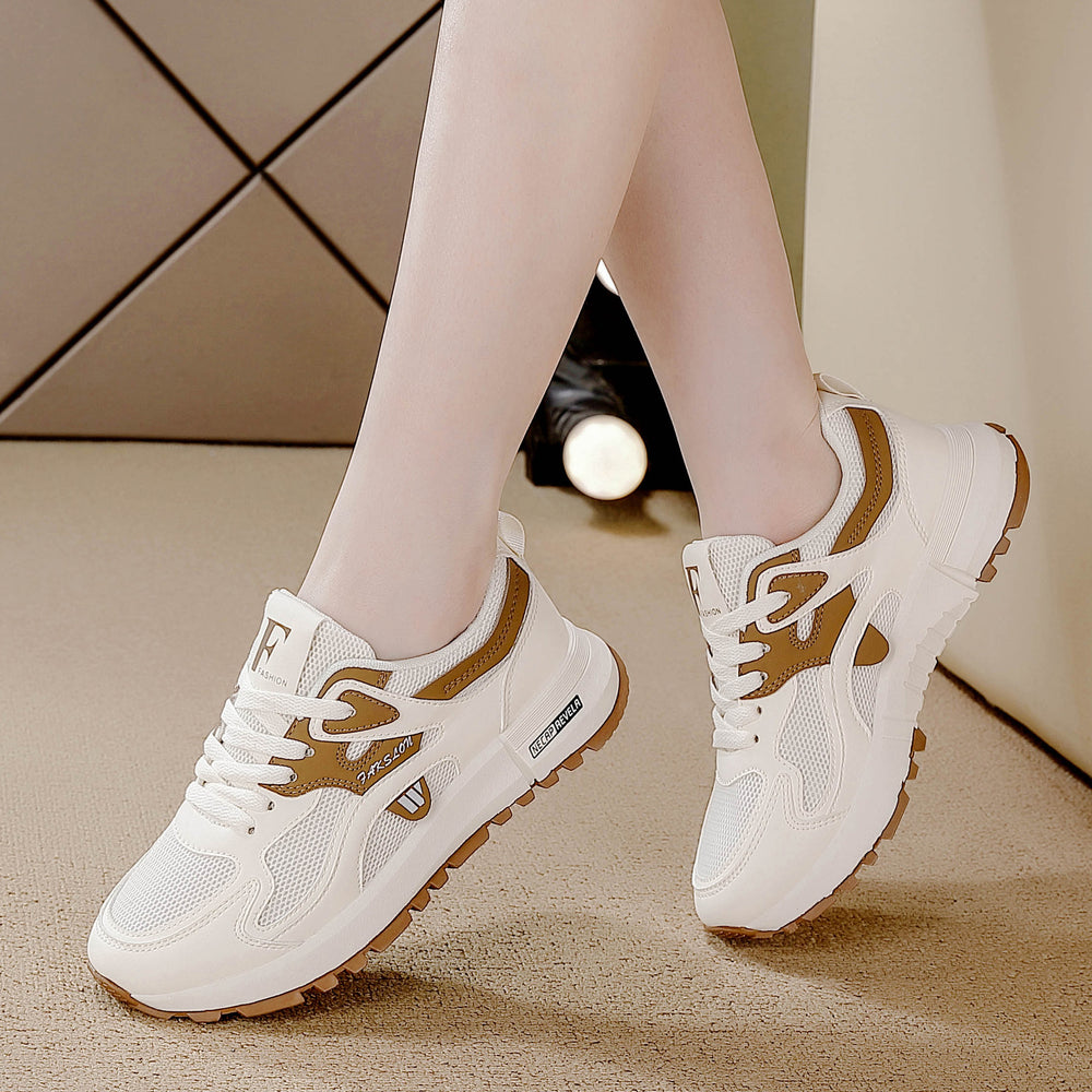 Argan shoes mesh 2025 spring new korean style chunky sneakers women's student platform athletic shoes women's casual shoes
