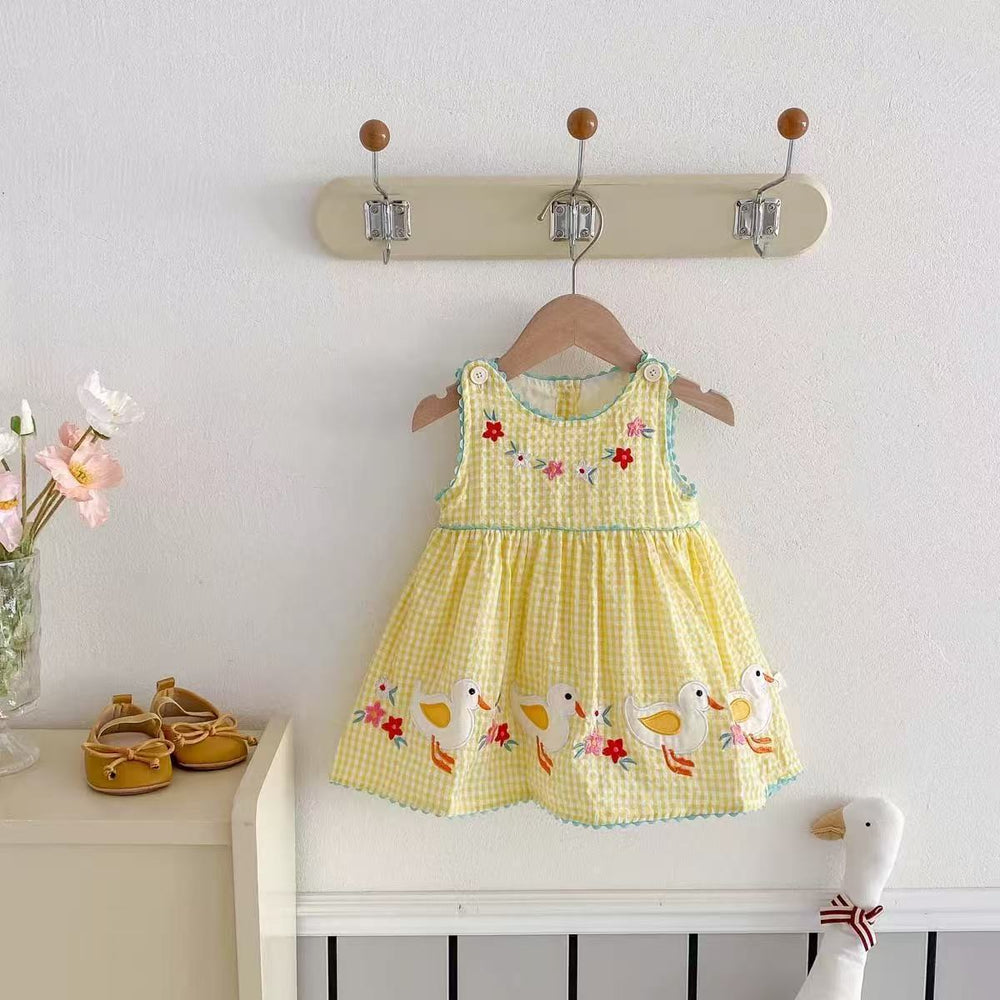 Baby dress girls' summer vest dress girls' dress summer baby dress western style princess dress suspender skirt