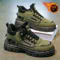 Boots men's winterfleece-linedheattechthickenedrotate button waterproofnon-slipthick soleheight sport snow cotton shoes