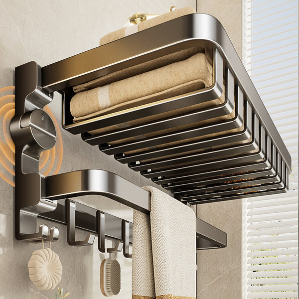 [Sample customization] Suction cup net basket double folding bath towel rack, bathroom bathroom rack, wall-mounted towel rack
