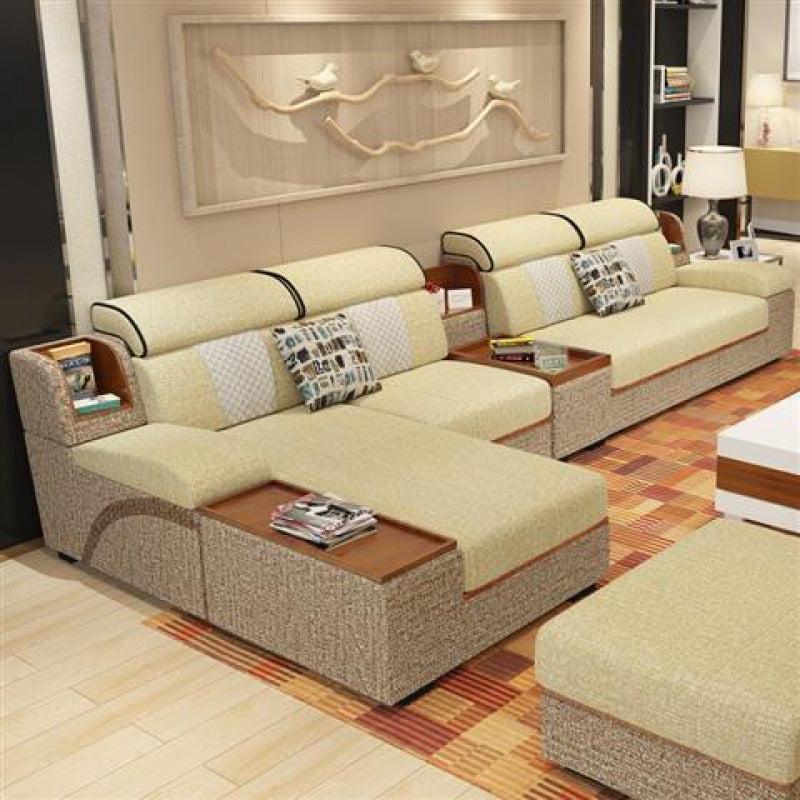 Ready-to-assemble fabric sofa set for living room, suitable for both winter and summer, modern minimalist style, available in various sizes for small to large apartments