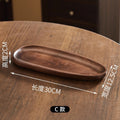 Japanese-style tray, acacia wood serving tray, irregular snack tray, solid wood dessert plate, vintage-inspired storage tray