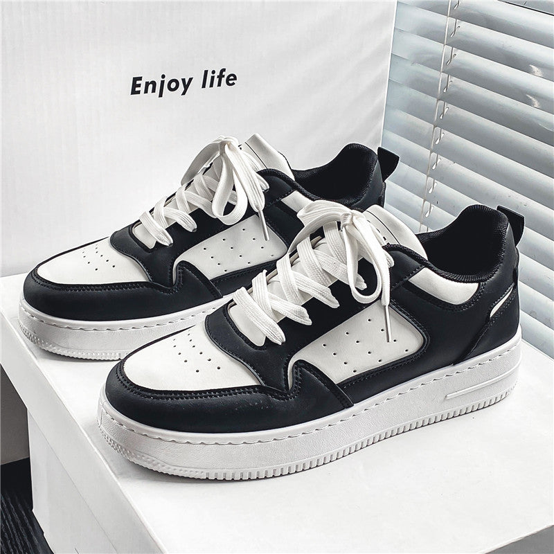 Men's spring white sneakers 2026: breathable, trendy korean style chunky sole sneakers - versatile student athletic casual shoes