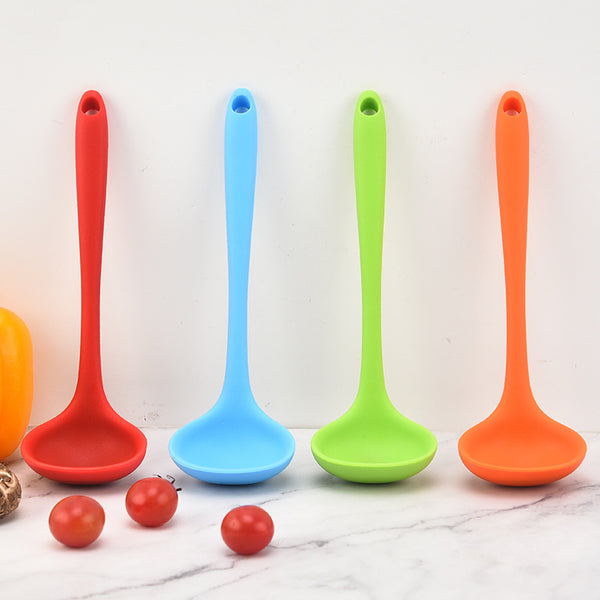 Silicone mini spoon, kitchen cooking spoon, children's complementary food spoon, food grade material silicone spoon 21cm