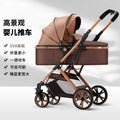 Baby stroller with carrycot, multifunctional, reclining, lightweight, foldable, two-way, high-view, newborn infant carriage