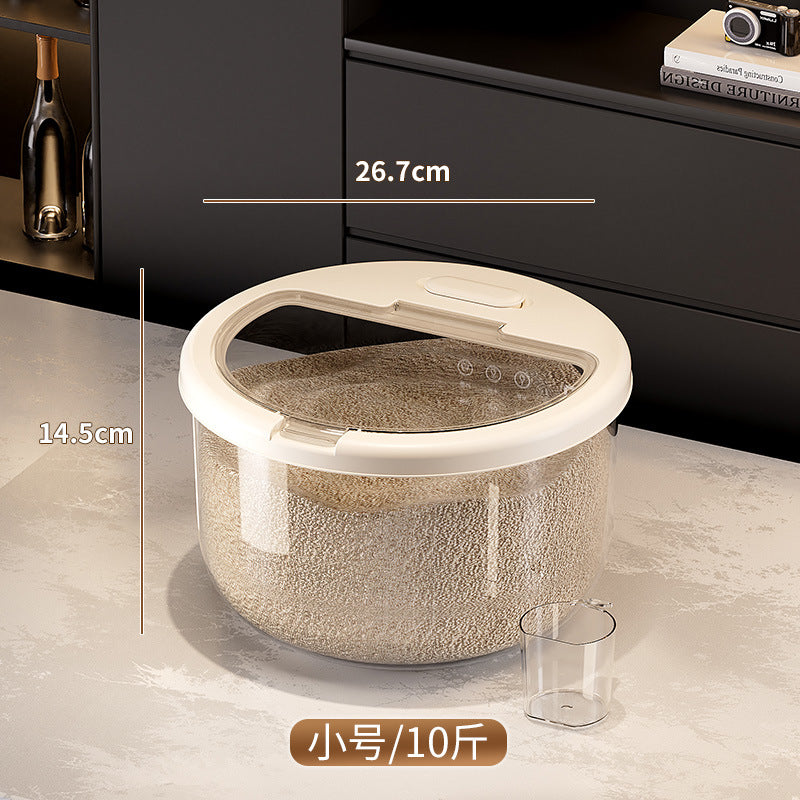 Rice bucket Household moisture-proof and insect-proof grain storage bucket Large capacity plastic storage bucket Large diameter rice storage box Flour box