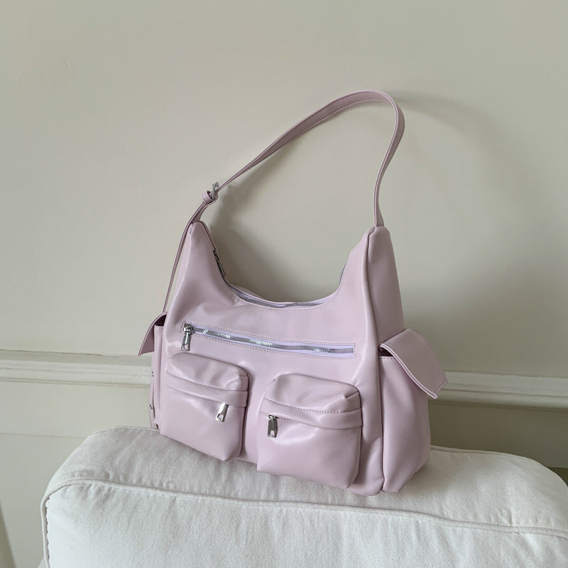 Cross-border 2025 new sweet and cool Spice Girls locomotive bag retro fashion textured shoulder bag commuting large capacity tote bag