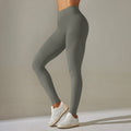 fashion seamless knitting tight high waist hip lifting peach pure color yoga pants sports running fitness bottom pants