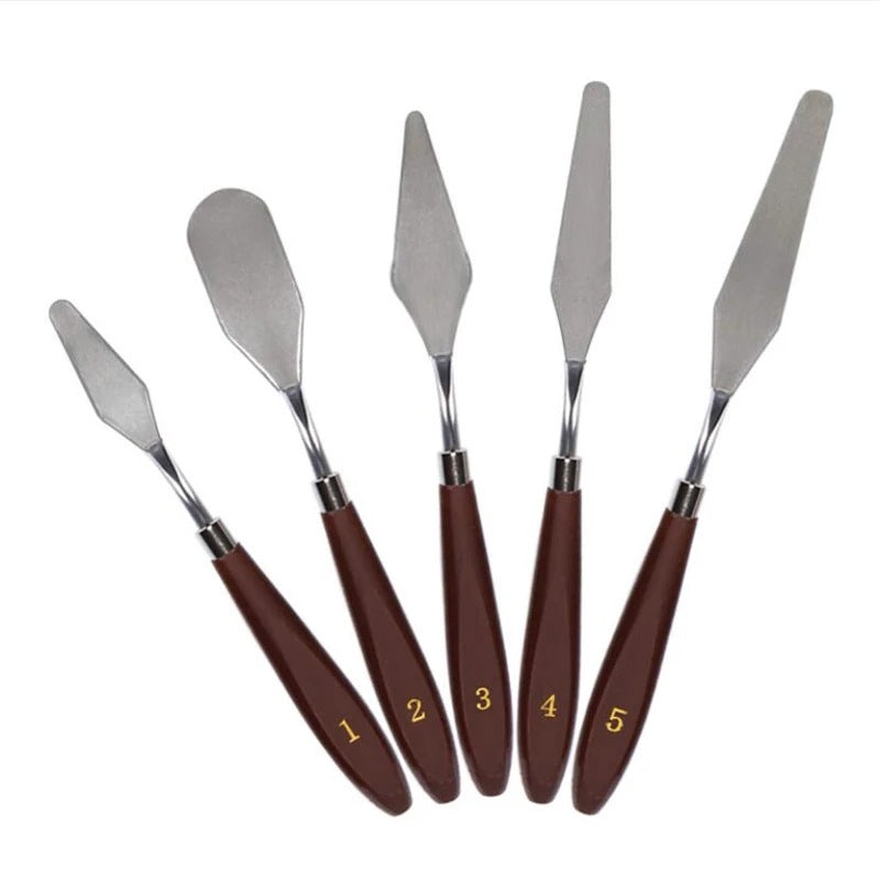 5-piece chocolate scraper, small spatula, cake decorating, smoothing, spatula, color mixing, baking tool set