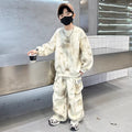 Boys' fall outfit set : new trendy streetwear style, kids' workwear, big kids' spring/autumn sweatshirt tracksuit