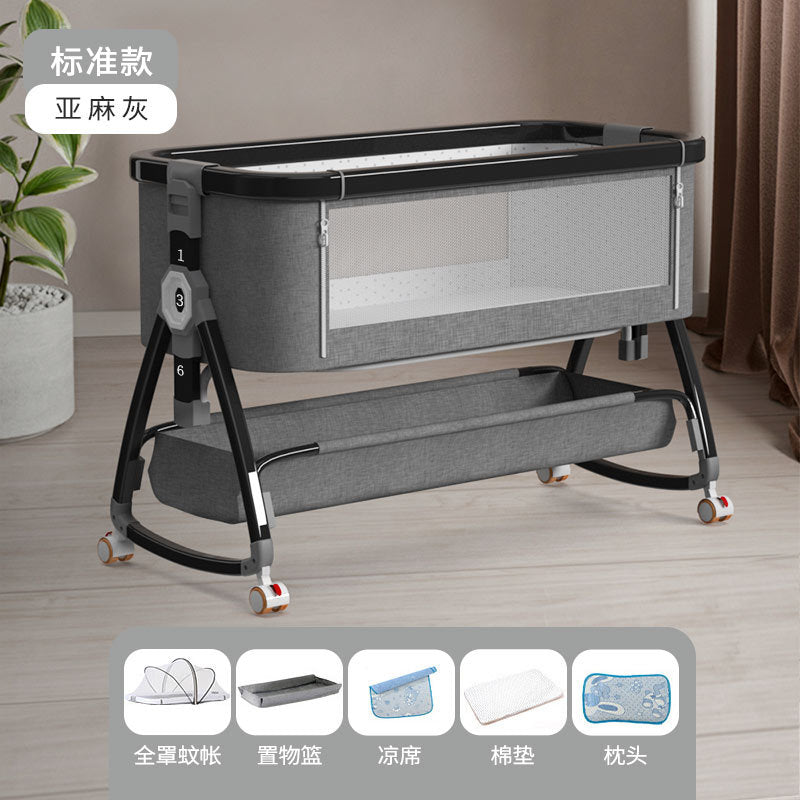 Aluminum alloy baby crib - portable, foldable, multi-functional bassinet - newborn splice bed