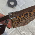 Genuine leather leopard print phone bag - cowhide suede fashion new women's bag - high-end, retro, versatile crossbody bag - trendy