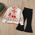 Girls' knitted sweater two-piece set -  autumn/winter new collection - cute pants set for baby girls
