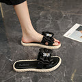 Best selling sparkling bear slippers women's summer outwear new arrival popular insfashionbowsnon-slip beach slippers