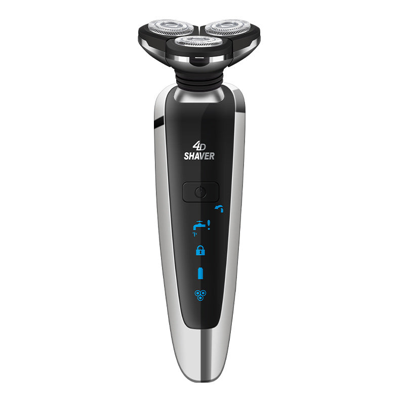 4d shaver - fully washable, rechargeable, triple-blade razor with long-lasting motor, waterproof, and body washable