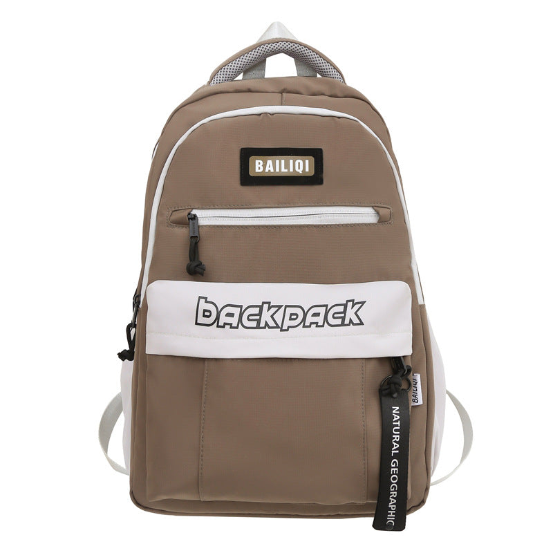 School bag female student Korean version junior high school fashion large capacity backpack female small fresh high school student backpack durable