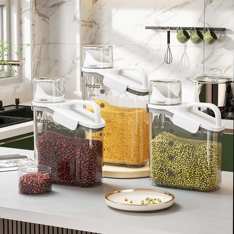 Sealed tank, grain tank, kitchen storage box, transparent pet cat food, rice bucket, snacks, tea, storage tank, moisture-proof