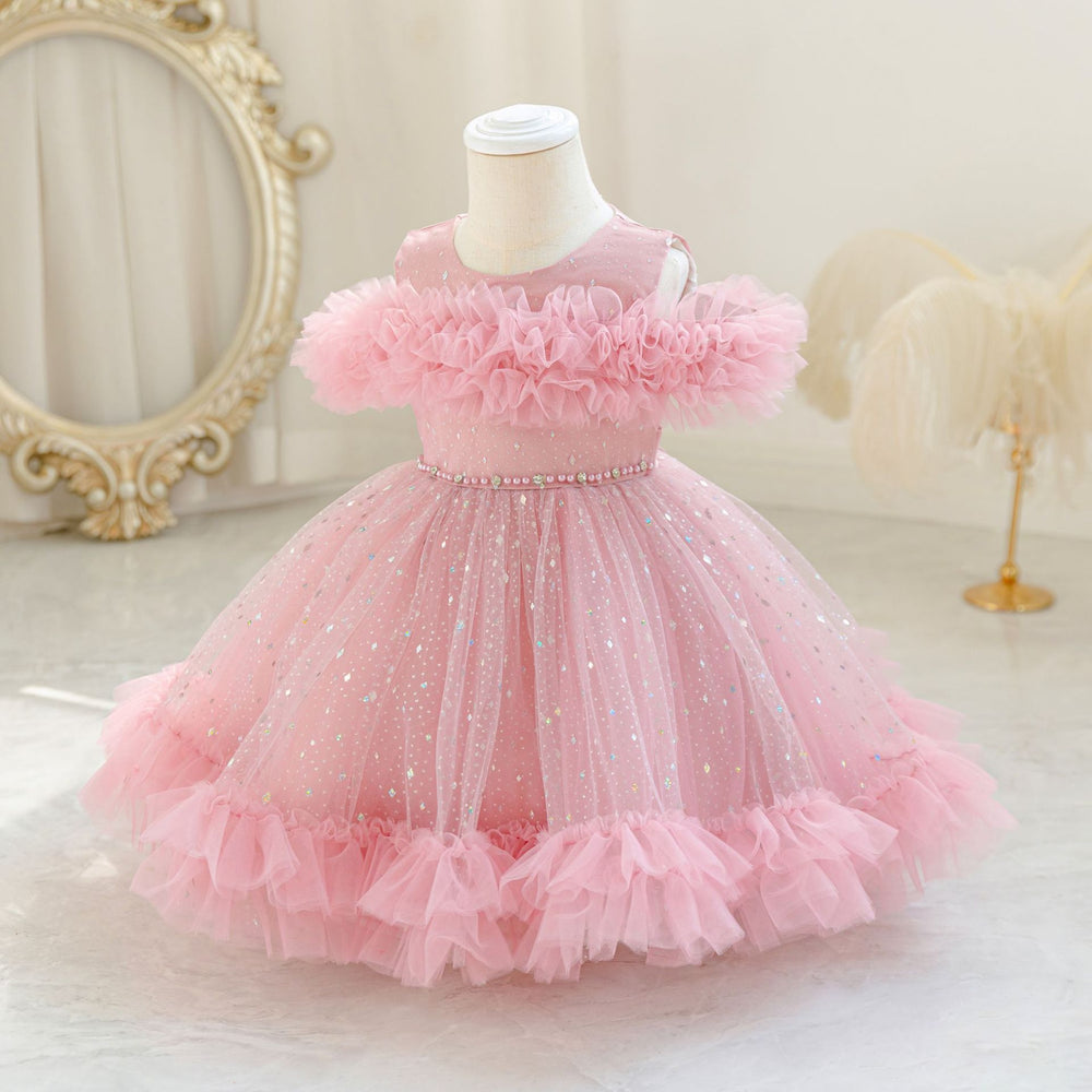Ready-to-ship wholesale toddler formal dresses, tulle cake princess dresses for baby girls' birthday parties