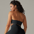 European and american new sexy backless yoga top women's seamless quick-dry sports halter bra running fitness yoga vest