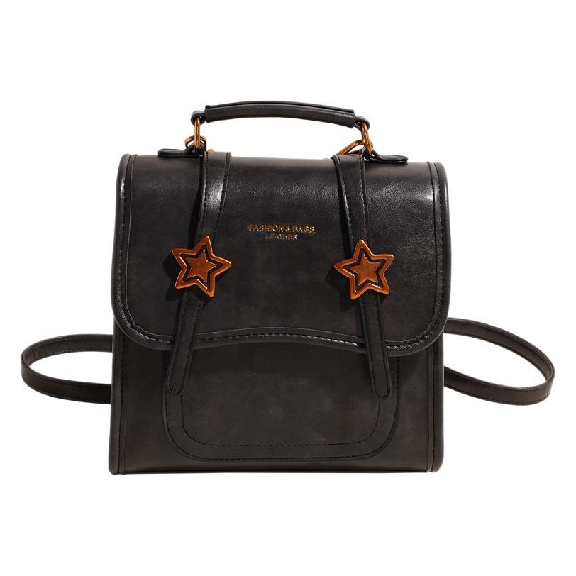 New Star Fashion College Style Multifunctional Solid Color Vintage Student School Bag Portable Travel Backpack Women's Bag
