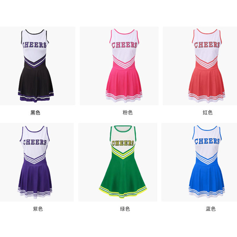 New cheerleading performance outfit:  cross-border event football cheerleader sexy one-piece cheerleading dress