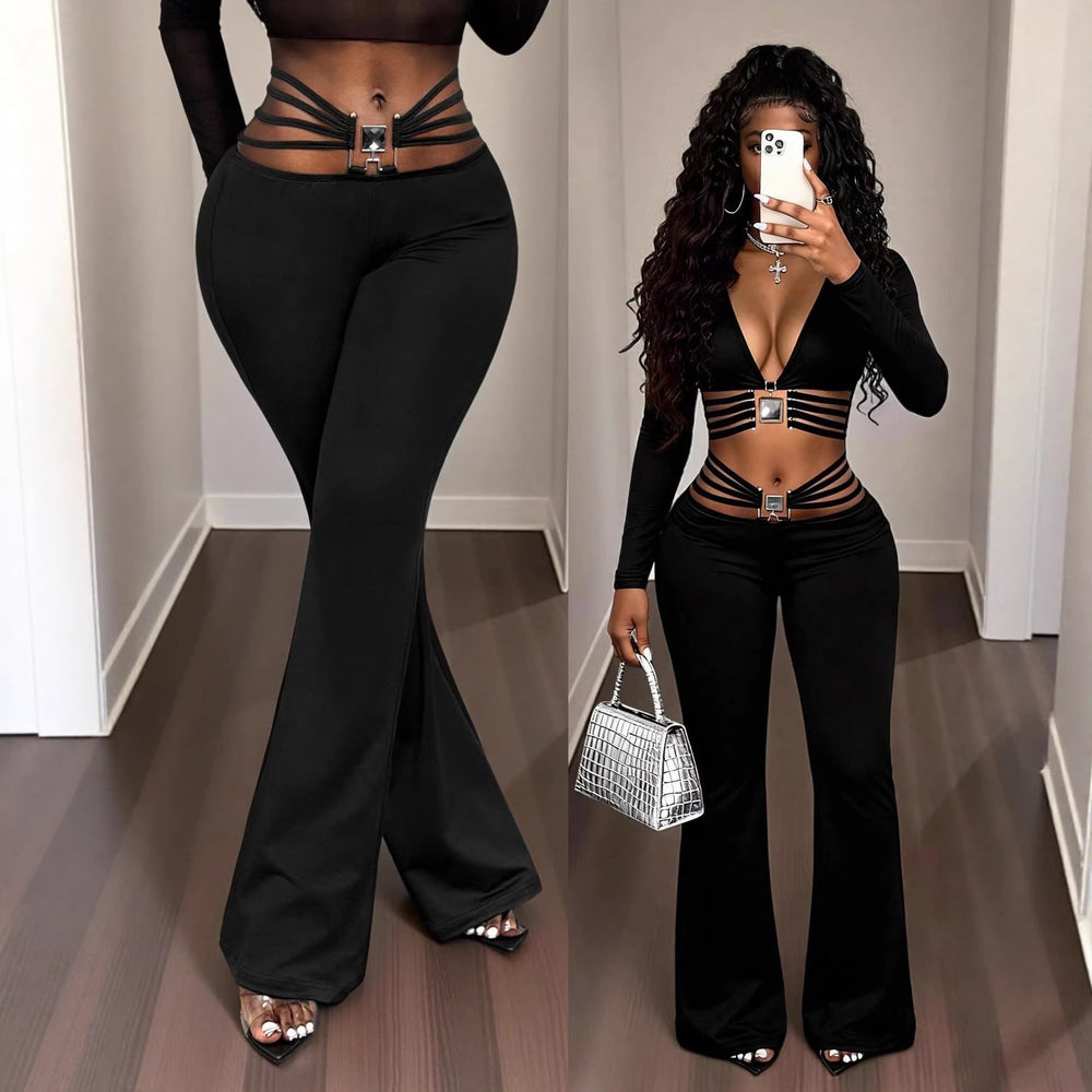 fall new arrival:  black tummy control, butt-lifting, flare leg pants - slimming, figure-flattering, long pants for activewear and everyday wear