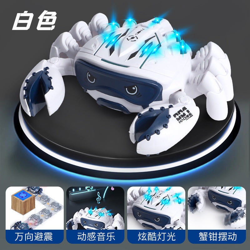 New electric universal wheel mechanical crab with lights, spray function, realistic crawling crab animal, children's electric toy