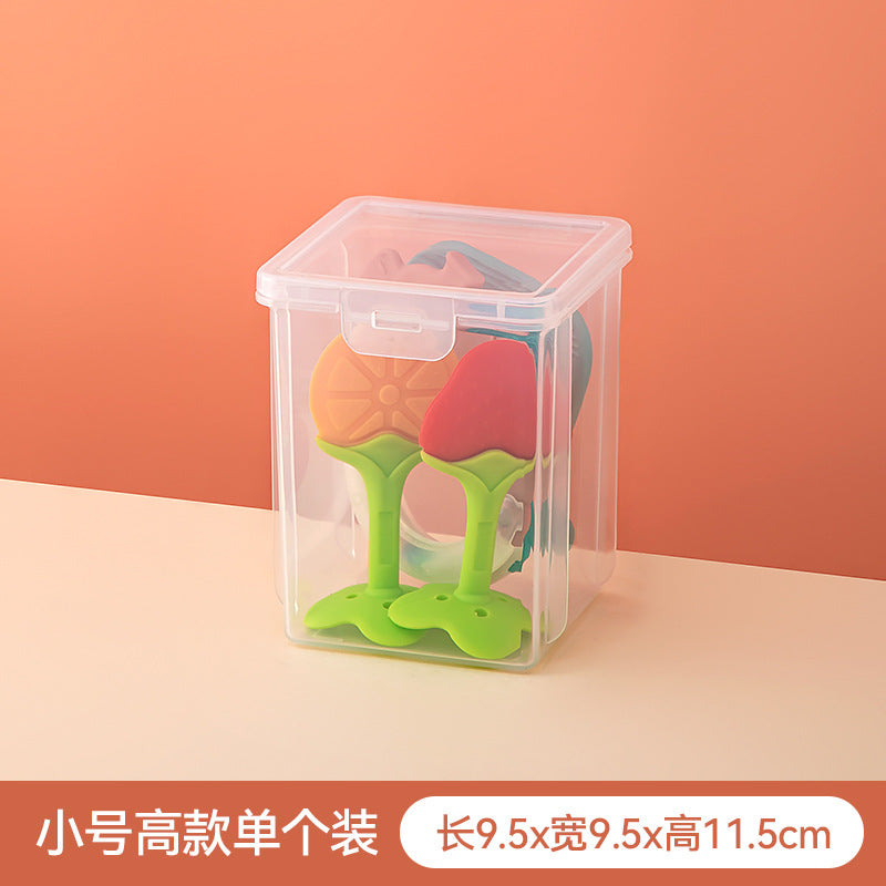 Dust-proof bottle storage box, molar stick, pacifier, baby teething glue storage box, Bite Bite Le fruit complementary food storage box