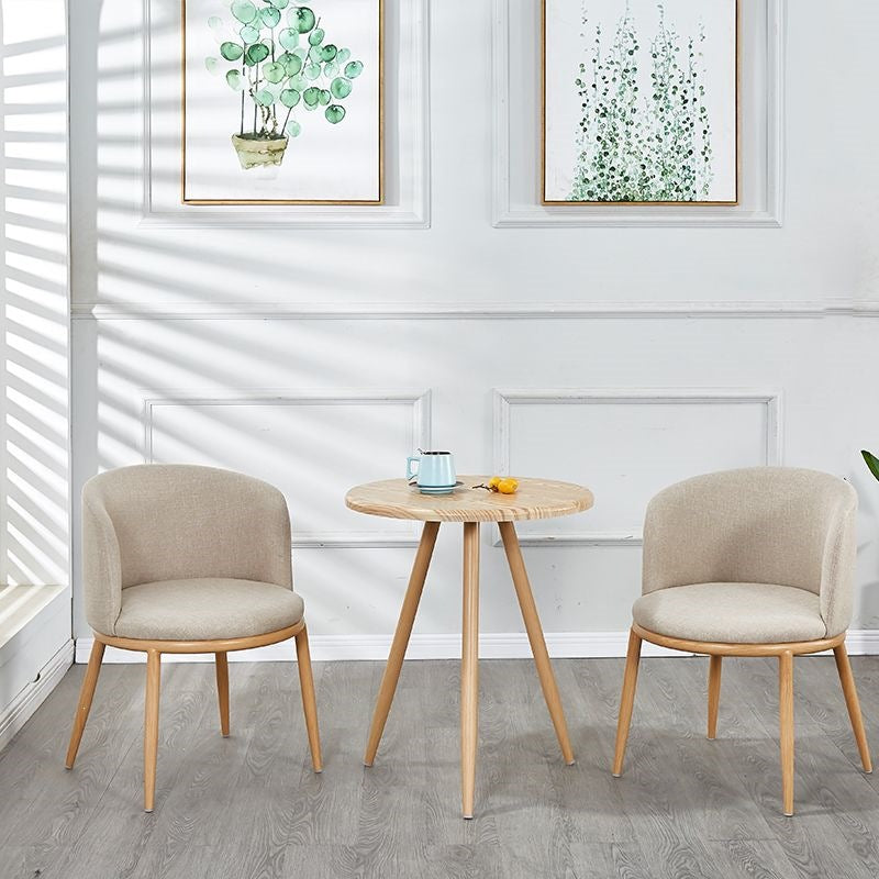 Nordic faux solid wood dining table and chair set - modern minimalist, small apartment friendly, creative casual round table with milk tea shop chairs