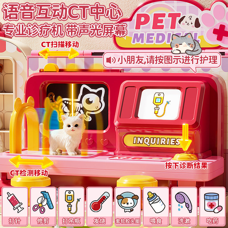 Kids' doctor play set - pretend play medical kit for girls, includes pet bus, baby girl gift box, birthday present