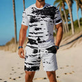 men's short-sleeve and shorts set, casual sportswear set, 3d printed cross-border hot seller, dropshipping available
