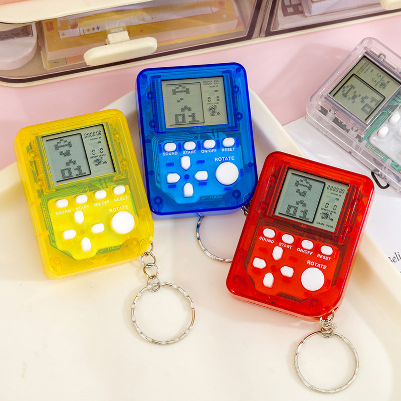 tetris game console keychain - electronic game console bag charm - toy gift - educational puzzle