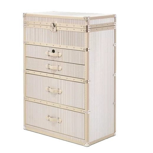 French chic copper wire jewelry display cabinet - italian luxury hard case with mirror and drawers