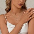 European and american style cross stainless steel necklace for women - creative geometric clavicle chain, punk hip-hop choker
