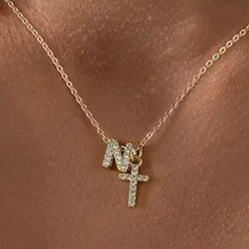 Fashionexportfashion cross necklaceelegant small cross pendant clavicle chain girls atmosphere jewelry necklace