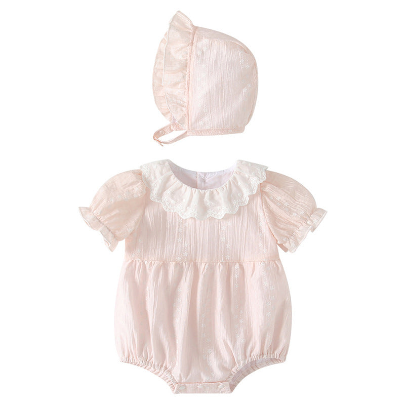 Newborn baby summer clothes - lightweight & adorable: baby girl romper, summer princess style, perfect for first birthday & 100-day celebration - bodysuit set