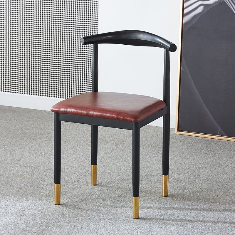 For home dining chair scandinaviancasual modern iron horn chair casual study stool imitation solid wood dining commercial back chair