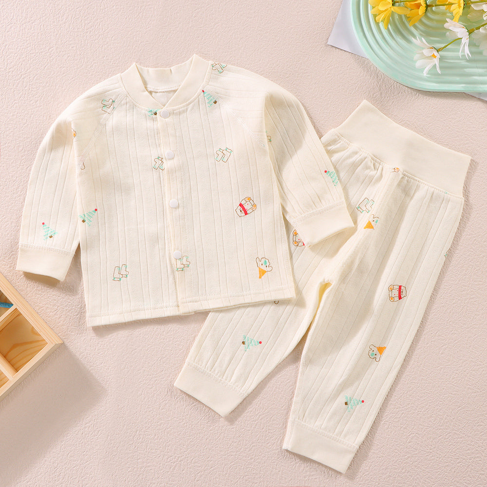 Spring & fallnew arrivalbabyintimatessuit cotton type a bonelesskids autumn clothes long johns baby high waist pants home clothes