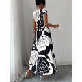 spring new arrival: french floral slim-fit dress with positional print belt