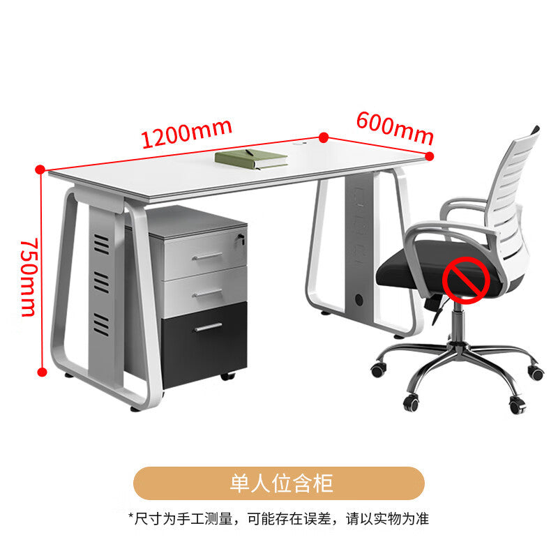 Saint li office desk - modern minimalist workstation for employees, computer desk with screen partition