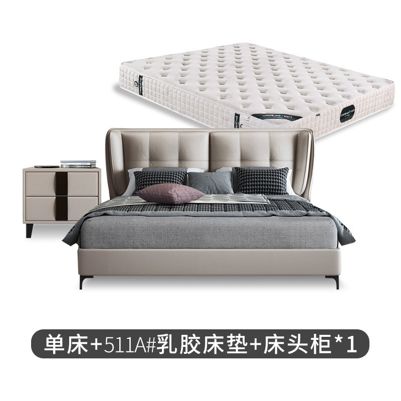 Italian accessible luxury leather bed modern small apartment 1.5m soft-packed leather bed master bedroom 1.8m double wedding bed