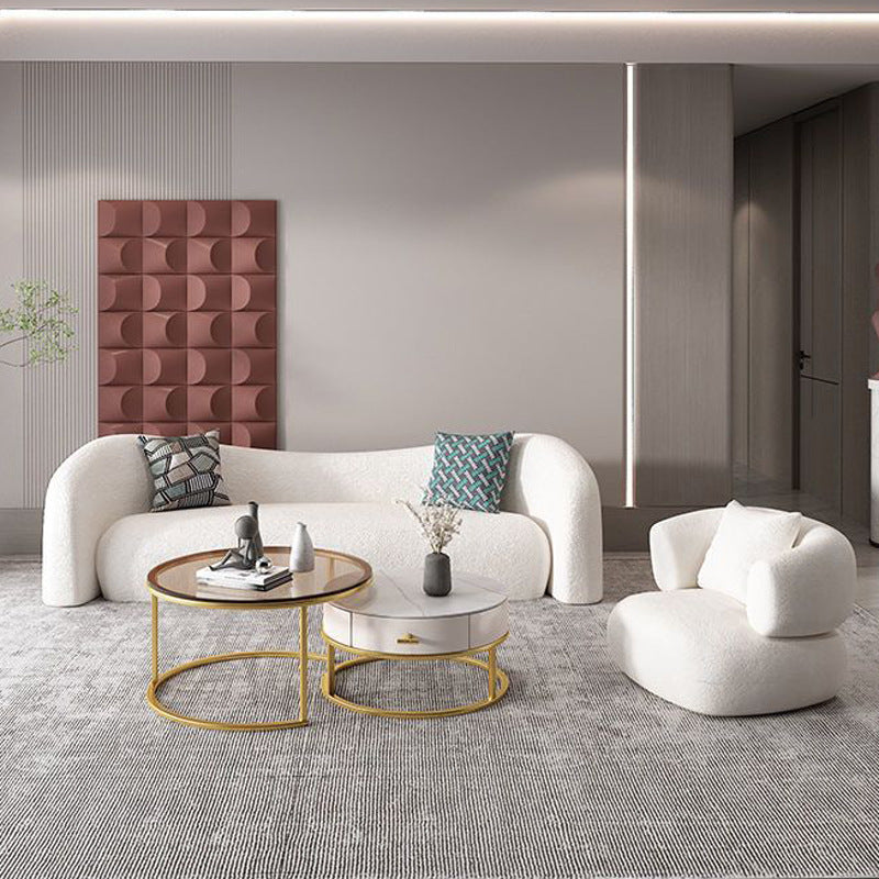 Nordic cream style live broadcast room lambswool sofa simple popular b&b small apartment shaped beauty salon accessible luxury style