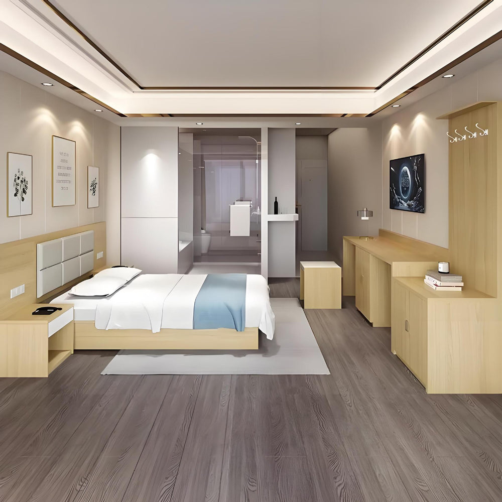 Custom hotel bed & furniture set - standard room, b&b, guesthouse, double bed, apartment - hotel double bed