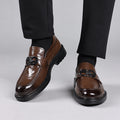 Genuine leather men's dress shoes - business, formal, casual slip-on loafers - trendy one-step-ons for weddings