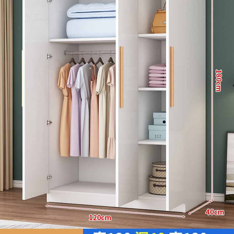 Wardrobe household bedroom wardrobe economical rental room small apartment simple assembly solid wood storage large wardrobe